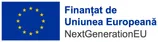 Emblema Uniunii Europene, cu textul „Finanțat de Uniunea Europeană NextGenerationEU”