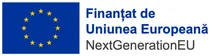 Emblema Uniunii Europene, cu textul „Finanțat de Uniunea Europeană NextGenerationEU”